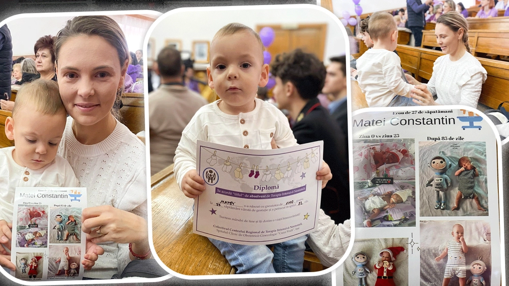 Revedere emoționantă la Maternitatea „Cuza Vodă” din Iași. Bebelușul care nu a primit prea multe șanse la viață s-a întors în brațele medicului care l-a salvat: „Avea 1.100 de grame, era cât palma” – FOTO