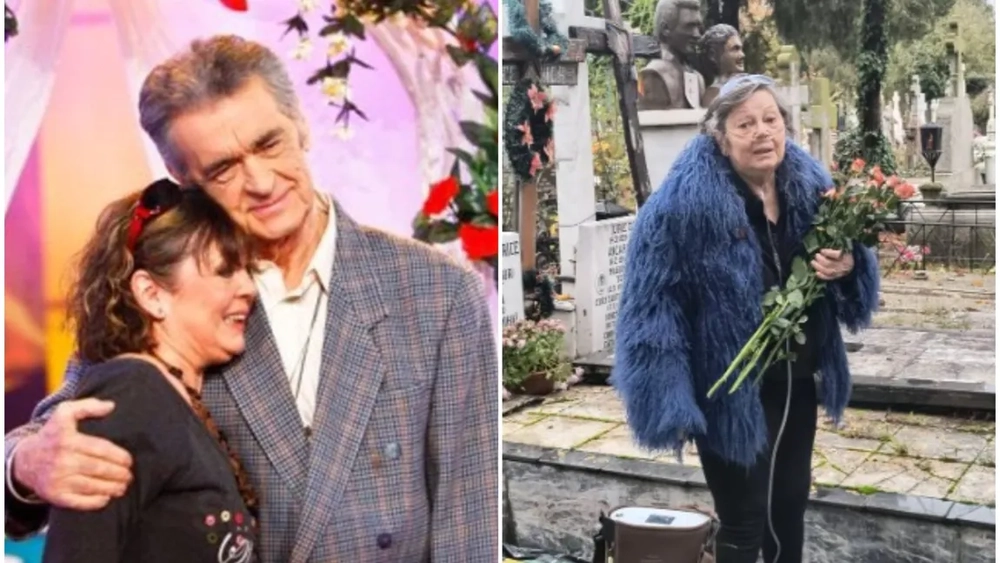 Anca Pandrea, gest emoționant la mormântul lui Iurie Darie! Actrița a fost la cimitir cu tubul de oxigen după ea! 
