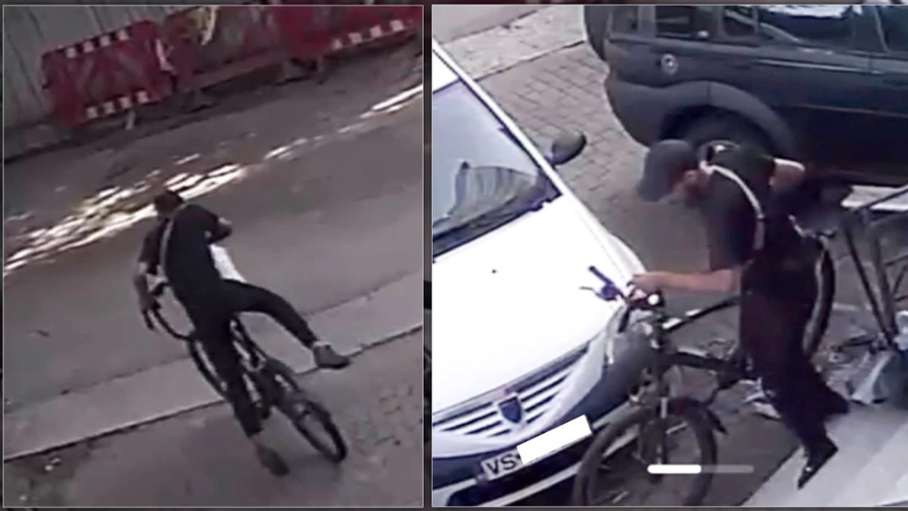 Val de furturi de biciclete la Iași! Un tânăr a surprins hoțul chiar pe camerele de supraveghere