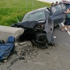 Accident rutier în localitatea Balș! O mașina a intrat într-un cap de pod