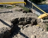 Acest drum abia refăcut s-a surpat deja! Ce au descoperit locuitorii după prima ploaie