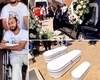 Lacrimi și durere la înmormântarea celor 3 frățiori care au murit într-un grav accident. Noemi, mama lor, a cedat