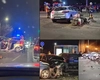 Accident grav în București: trei mașini și un moped s-au ciocnit violent