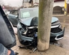Accident pe strada Ciric din Iași. Un șofer a intrat cu mașina într-un stâlp