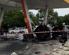 Două autoturisme au intrat într-o benzinărie după un accident pe DN 6. Un șofer a fost rănit