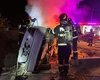 Accident grav în Sebeș! O mașină a intrat într-o casă și a luat foc!
