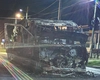 Incendiu violent în cursul nopții la Horlești! O platformă încărcată cu autoturisme a ars complet