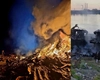 Foc și pericol de explozie pe malul Dunării! Incendiu violent la o navă dezafectată din Giurgiu