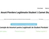 Model anunt pierdere legitimație student carnet student (P)