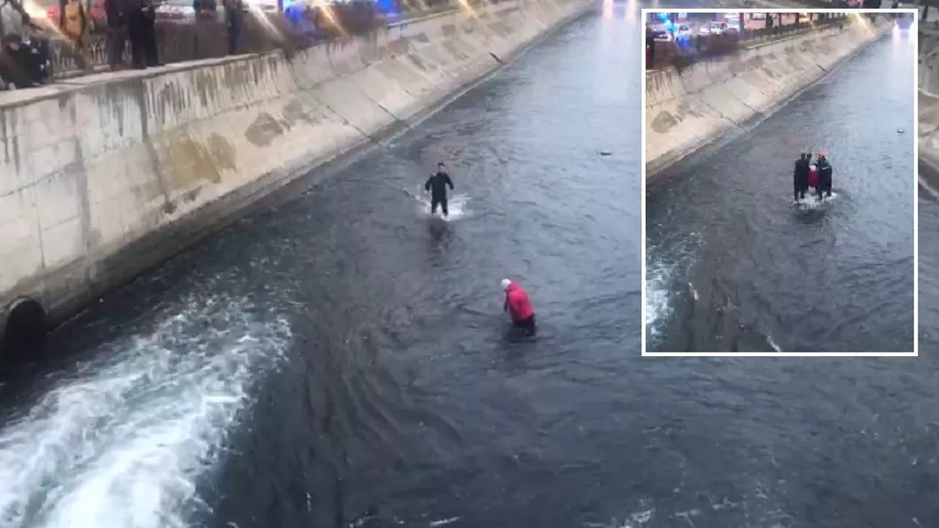 Ziua sinuciderilor. O femeia a vrut să-şi curme viaţa şi s-a aruncat în râul Dâmboviţa - VIDEO