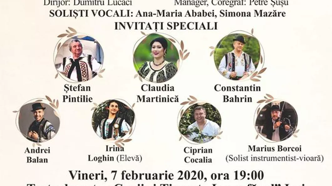 Ansamblul Artistic Profesionist Constantin Arvinte al Consiliului Județean Iasi organizează primul spectacol folcloric din acest an- Iașul cântecelor noastre