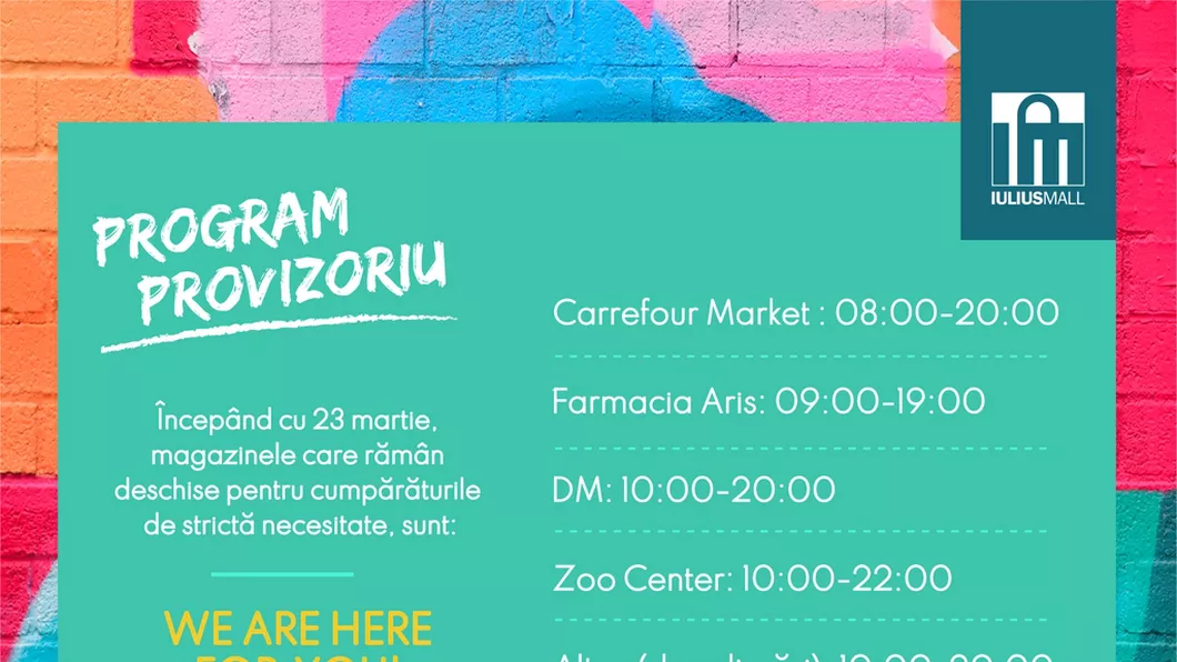 Carrefour Market DM Drogherie Markt Farmacia Aris și Zoo Center deschise pentru tine la Iulius Mall Iași