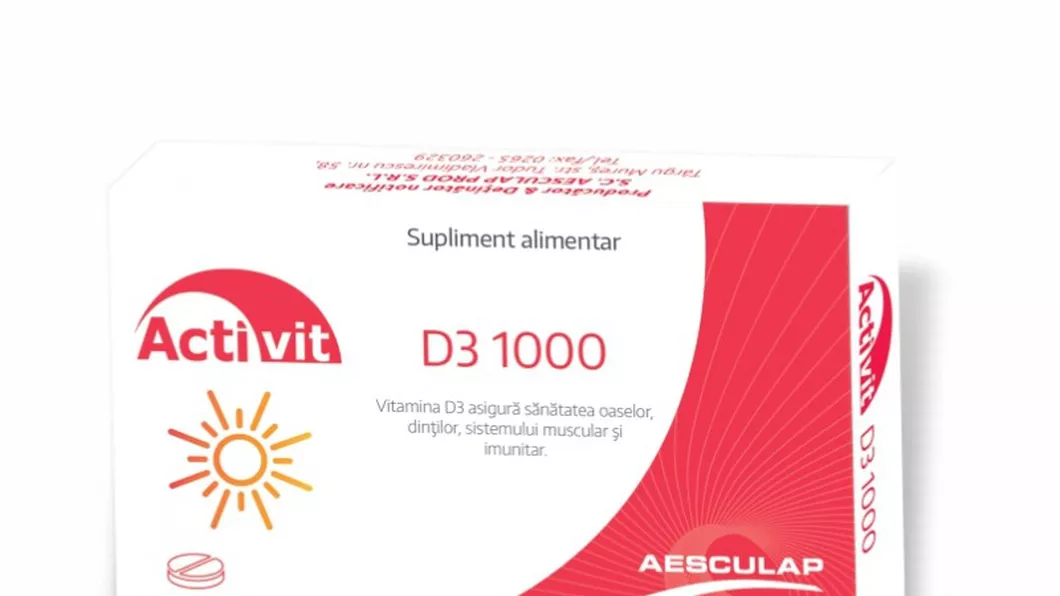 Farmaciile Ropharma - Activit D3 1000  vitamina soarelui într-un supliment alimentar