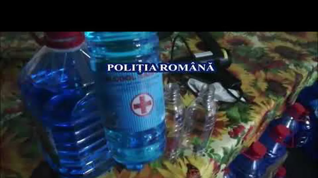 Bişniţarii nu se opresc Poliţiştii români au confiscat lichid de parbriz vândut pe post de spirt - VIDEO