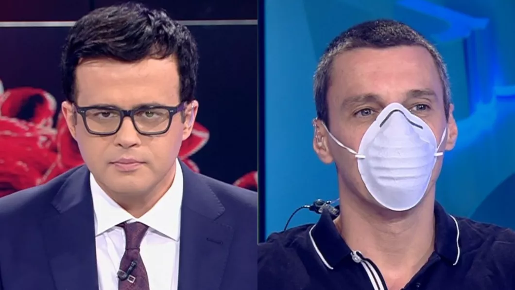 Mircea Badea cu mască de protecție în direct Cum a reacționat Mihai Gâdea