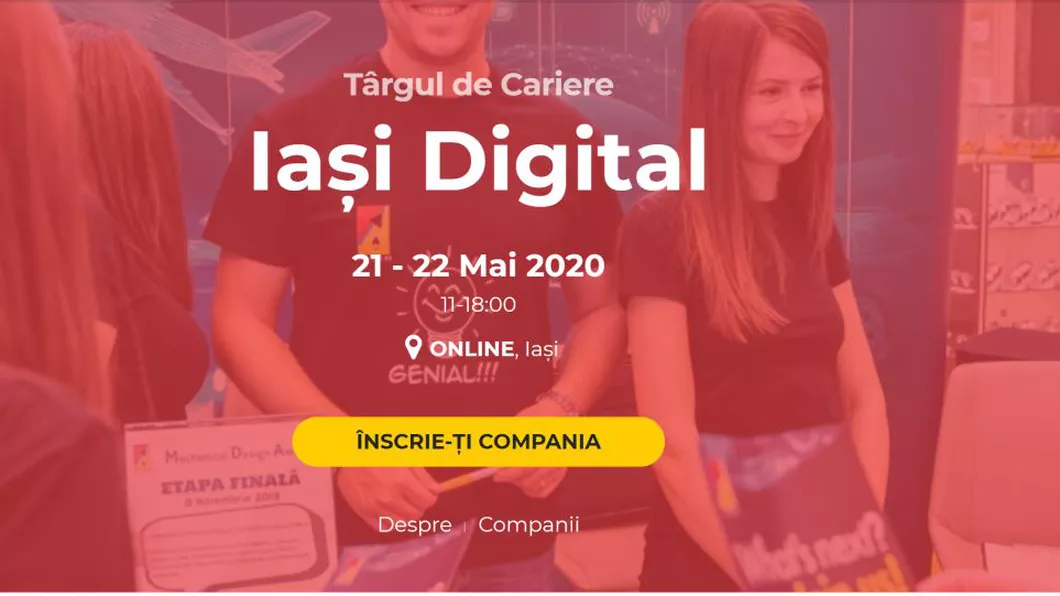 Companiile de top din Iași angajează la Târgul de Cariere Digital în 21-22 mai