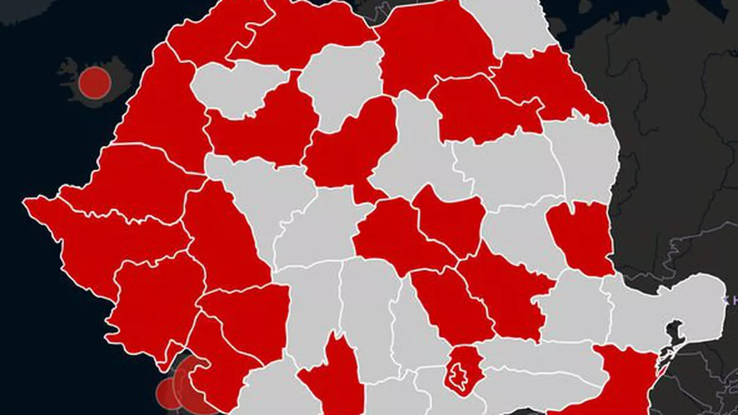 Zonele roșii ale României pe harta noului coronavirus. Aici sunt cele mai multe cazuri noi