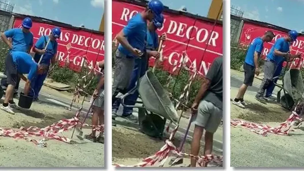 Imagini incredibile. Cum asfaltează Dorel o strada din Timișoara - VIDEO