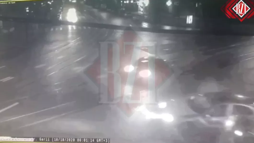 Momentul accidentului de azi noapte de la Râpa Galbenă surprins de camerele de supraveghere Impactul este extrem de violent EXCLUSIV - VIDEO