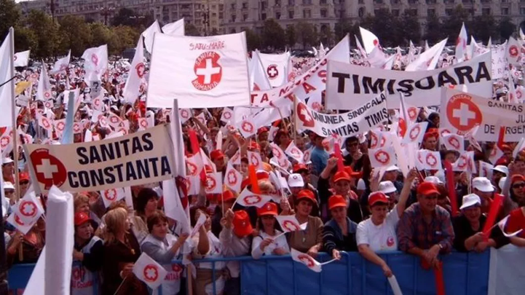 Proteste anunțate de sindicaliştii Sanitas. Reprezentanții Cartel Alfa au ieșit în stradă