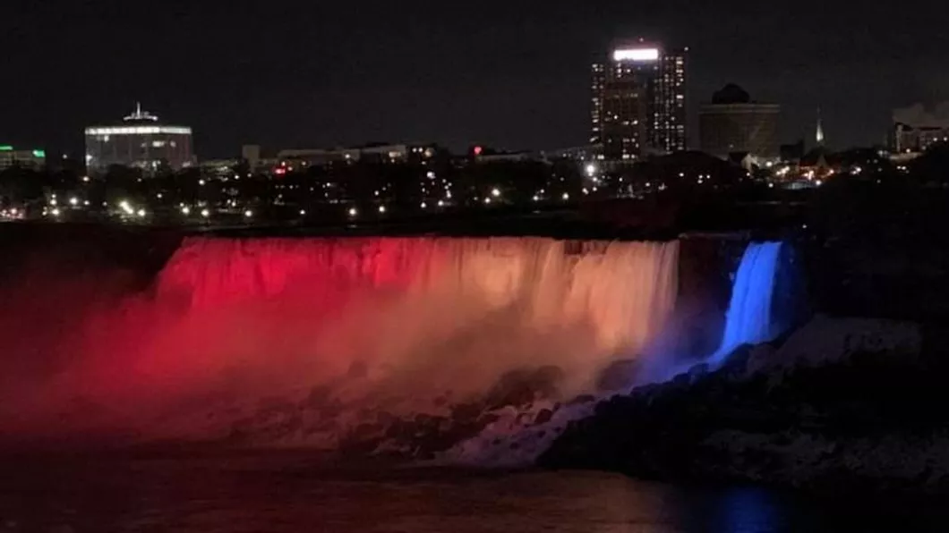 Cascada Niagara va fi luminată în tricolorul românesc de 1 decemmbrie