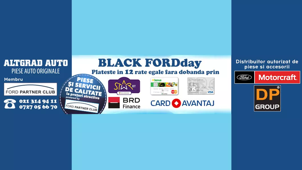 Profită de reducerile de Black Friday  oferite de Altgrad Auto pentru iubitorii mașinilor Ford