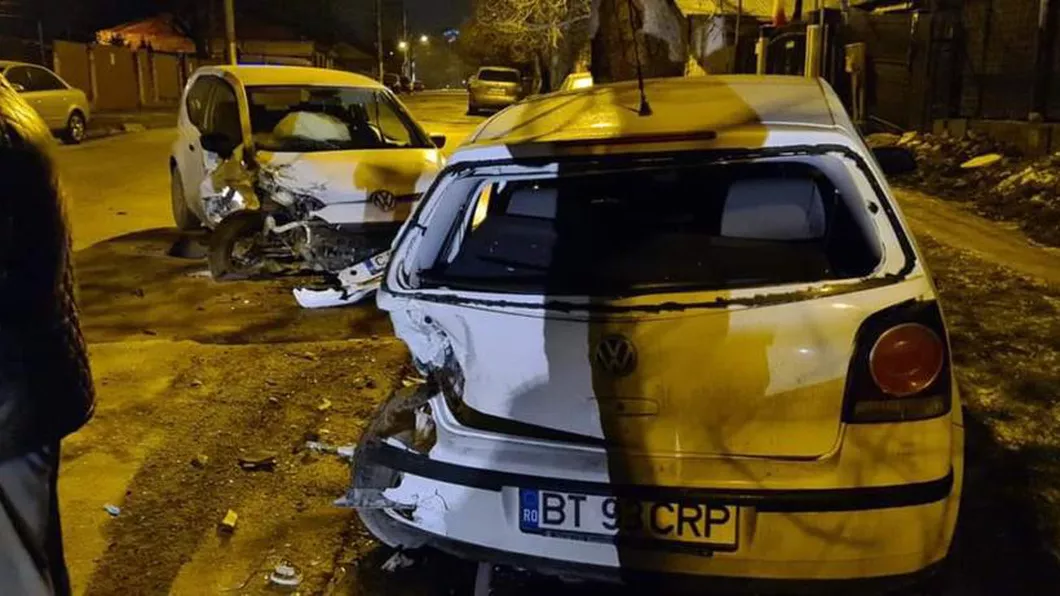 Un şofer din Iași a făcut praf o maşină şi a fugit de la faţa locului - FOTO VIDEO