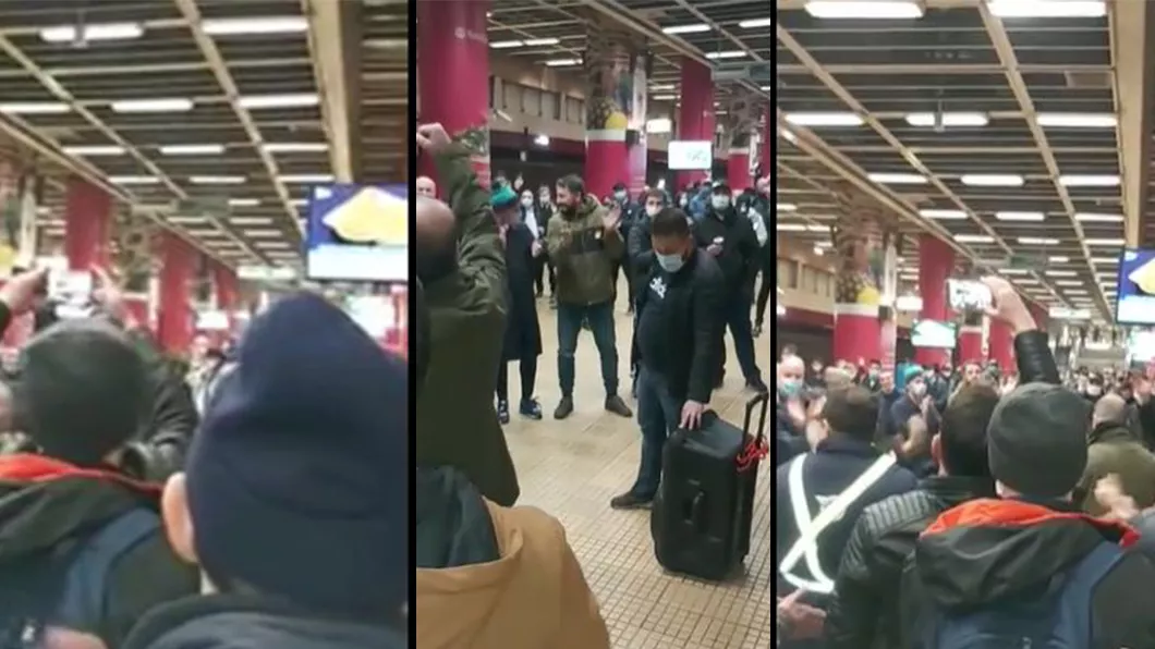 Momente dezastruoase cu protestele de la Metrou În timp ce Capitala este sufocată de lipsa mijlocului de transport sindicaliştii dansează și cântă în subteran - VIDEO