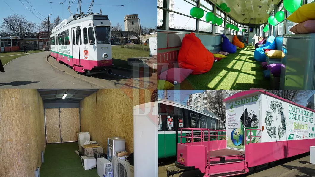 Salubris a lansat Tramvaiul Reciclării Ieșenii vor debarasa televizoare mașini de spălat și frigidere vechi direct în stațiile de transport
