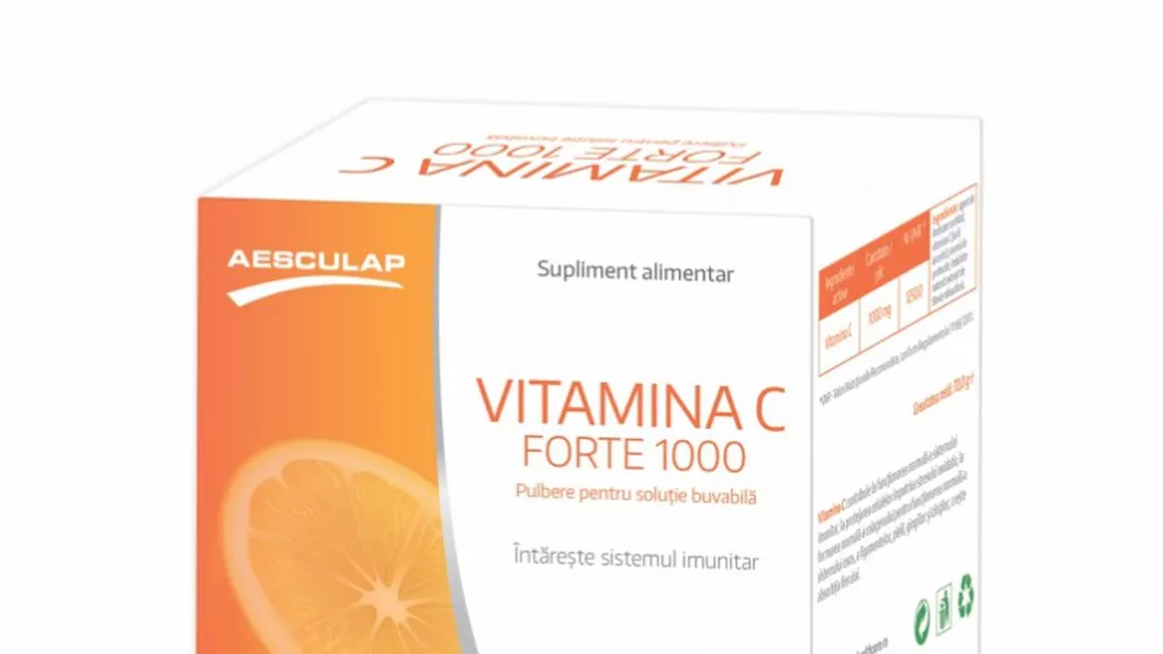 Farmaciile Ropharma - Doza zilnică de imunitate  Vitamina C Forte 1000 mg