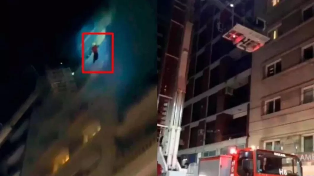 Un fotbalist uruguayan a stat suspendat la etajul 11 pentru a-și salva viața după ce camera a fost curpinsă de flăcări