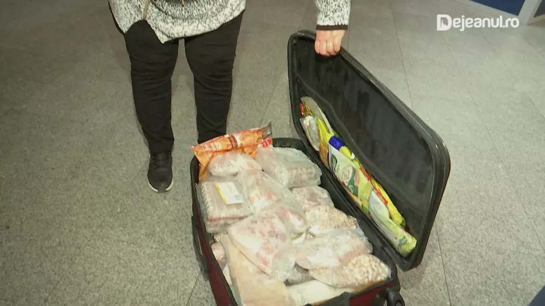 În valiza unei românce plecate spre Italia înainte de Paște 42 kg de carne de miel drob slănină fasole și cârnați