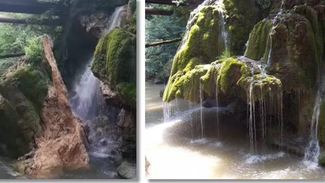 Unul dintre cele mai frumoase obiective turistice din România s-a prăbușit. Imagini triste de la Cascada Bigăr