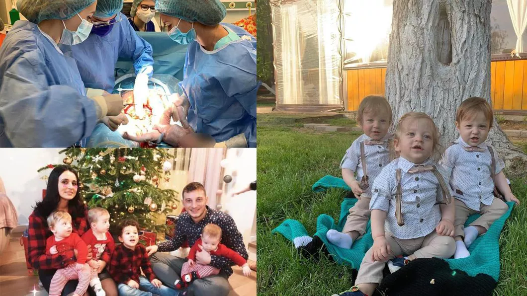 Tripleții din Iași născuți în pandemie au împlinit 1 an Cum arată acum minunea de la Maternitatea Cuza Vodă - FOTO