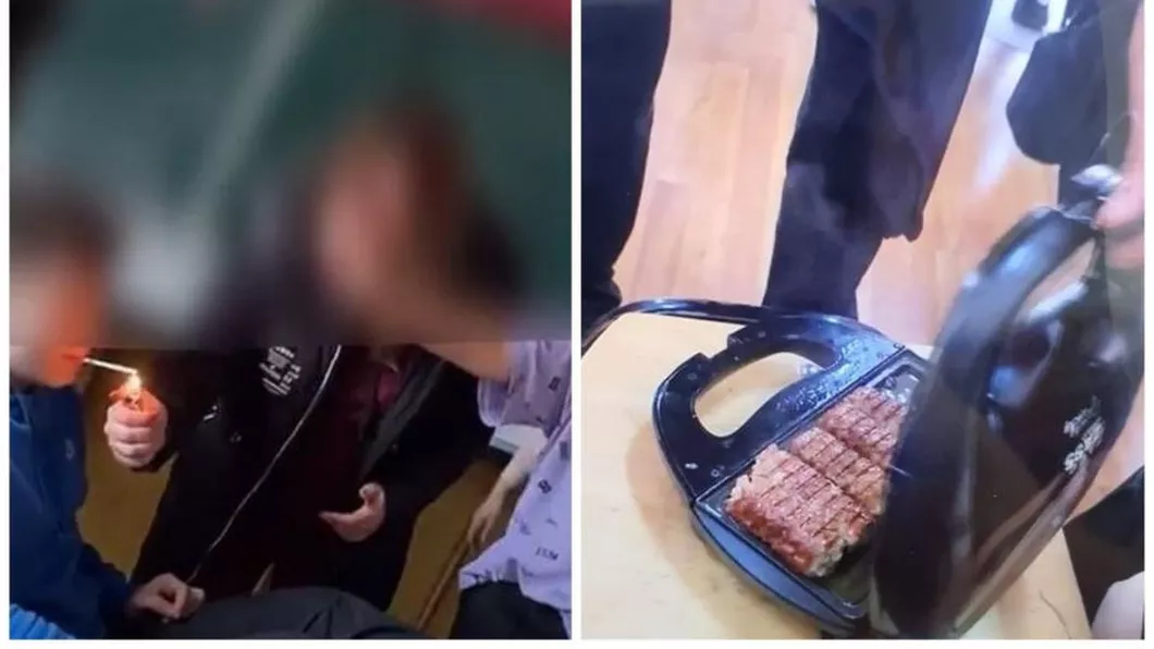 Mai mulți elevi din Ploiești au fost surprinși fumând și făcând grătar în sala de clasă - VIDEO