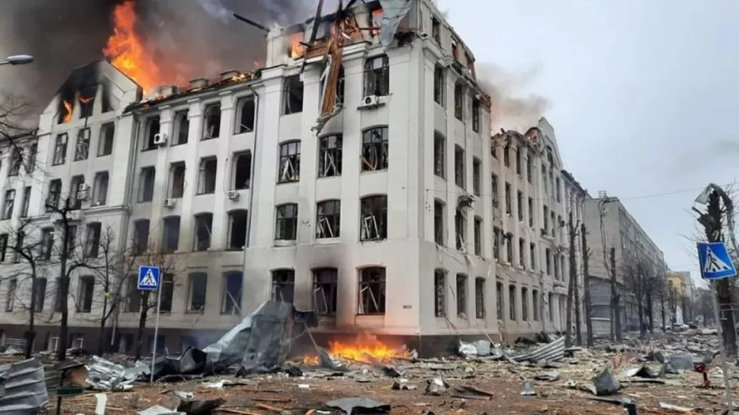 Orașul Harkov efectiv distrus în urma bombardamentelor armatei ruse -Video