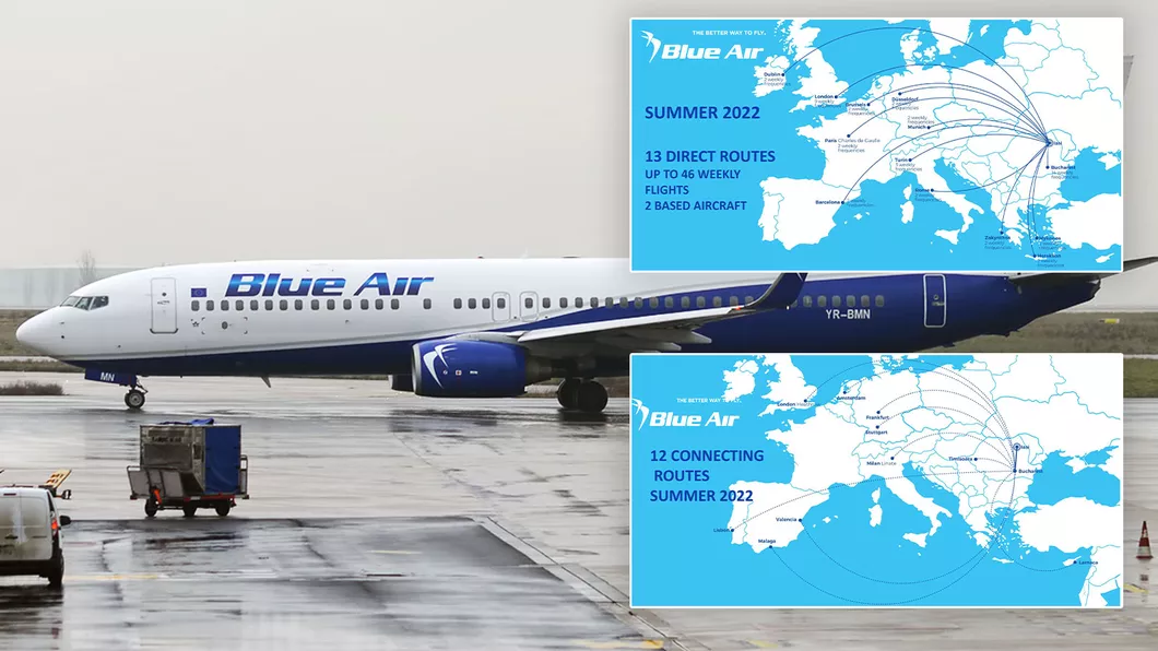 Compania Blue Air deschide noi rute de la Aeroportul Iași Lista destinațiilor operate din vara anului 2022- FOTO