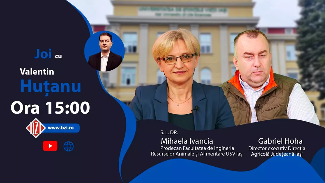 Ediție BZI LIVE specială despre promovarea produselor tradiționale și dezvoltarea unei hărți cu trasee ale gastronomiei românești alături de șef lucrări dr. Mihaela Ivancia prodecan Facultatea de Ingineria Resurselor Animale și Alimentare USV Iaşi și Gabriel Hoha coordonator DAJ Iași - FOTO