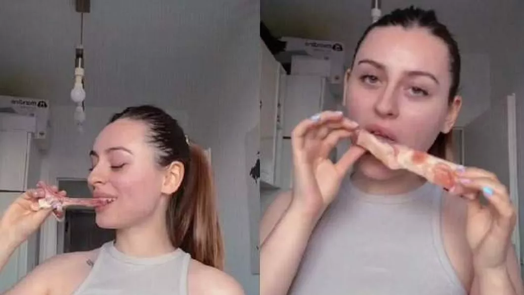 O româncă a devenit virală mâncând carne crudă. Videoclipurile ei au strâns sute de mii de vizualizări - VIDEO