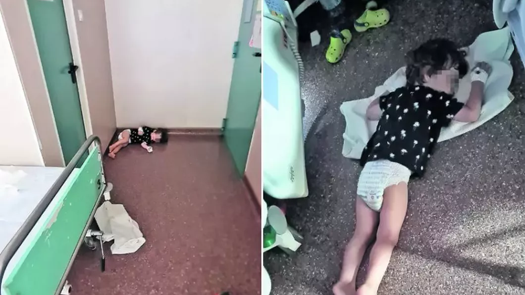 Căldură insuportabilă la Spitalul Grigore Alexandrescu din Bucureşti. Un copil de 3 ani surprins în timp ce dormea pe jos
