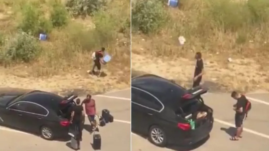 Trei turişti au fost surprinşi când aruncau gunoaie pe spaţiul verde în nordul staţiunii Mamaia - VIDEO