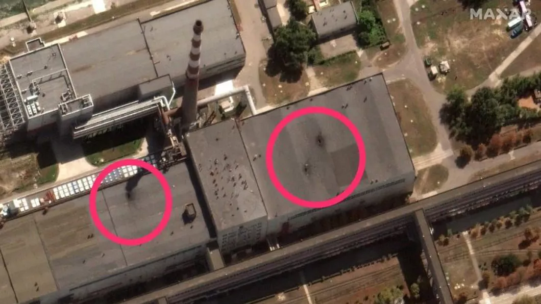 Imagini din satelit ce dezvăluie găuri în acoperiş la centrala nucleară Zaporojie