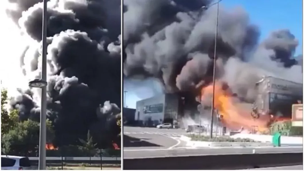 Incendiu uriaş la cea mai mare piaţă din Paris de lângă aeroportul Orly