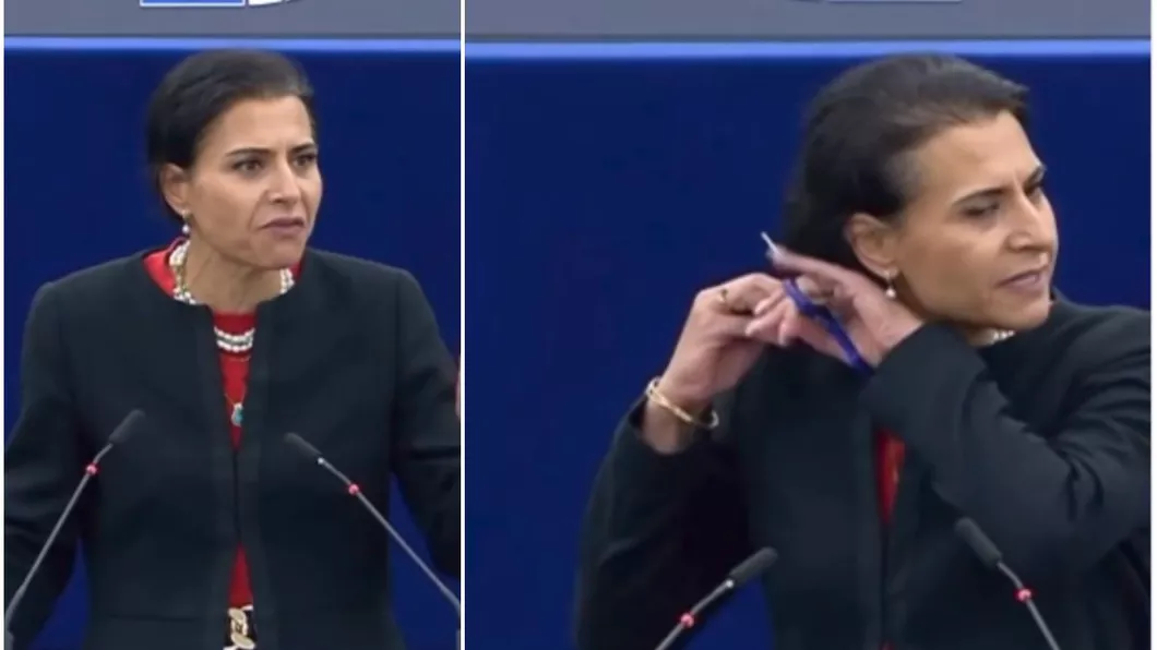 O eurodeputată suedeză şi-a tăiat părul în timpul discursului său din Parlamentul European Femeie Viaţă Libertate - VIDEO