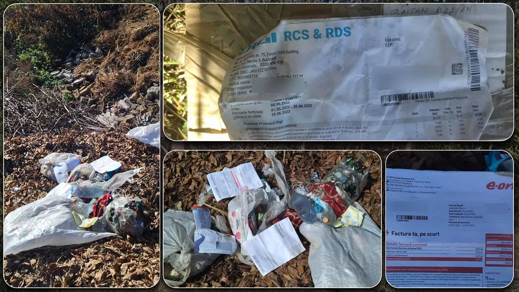 Munți de gunoaie apăruți ilegal în Iași Și-au împrăștiat resturile dar au uitat de facturile cu datele lor personale  GALERIE FOTO