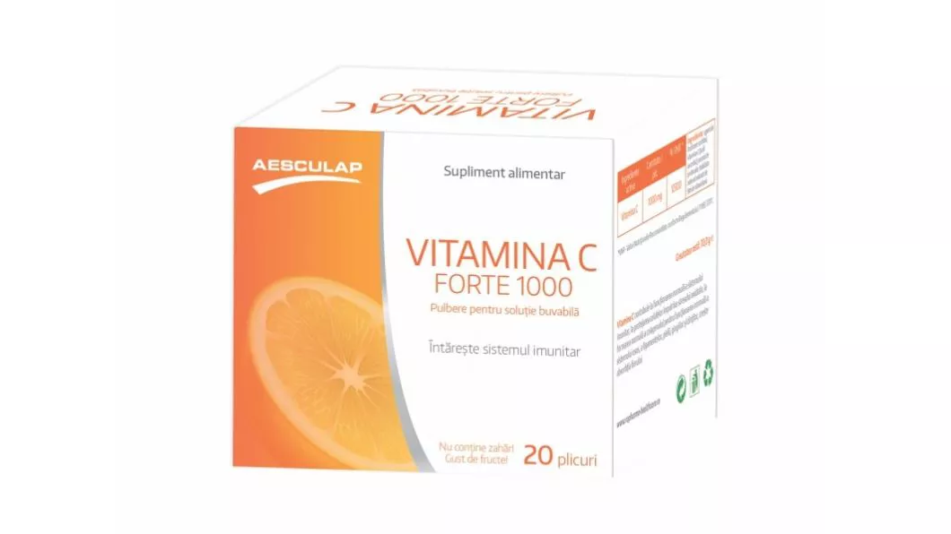 Farmaciile Ropharma - Doza zilnică de imunitate  Vitamina C Forte 1000 mg