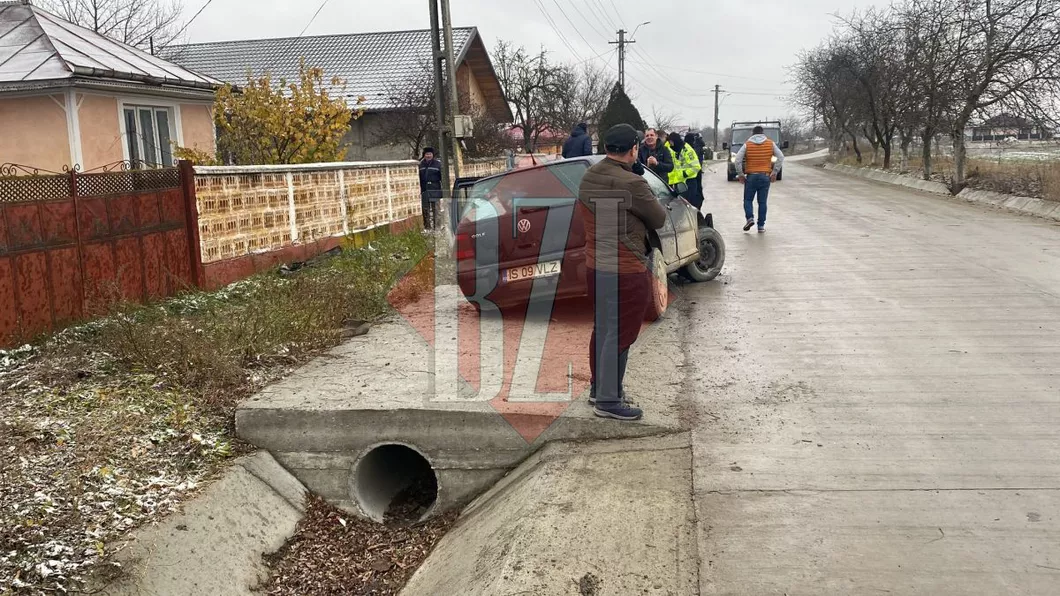 Accident mortal la Iași O femeie s-a stins după ce a intrat cu mașina într-un sanț în Țuțora - EXCLUSIV UPDATE FOTO VIDEO