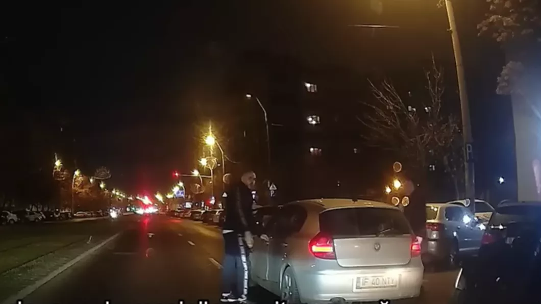 Scandal cu pumni și picioare în traficul din Capitală -VIDEO