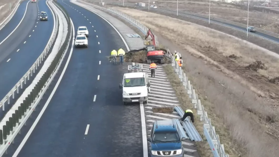 Autostrada s-a rupt pur și simplu. Imagini cu incidentul care a dus la închiderea sectorului Sebeș-Turda - VIDEO