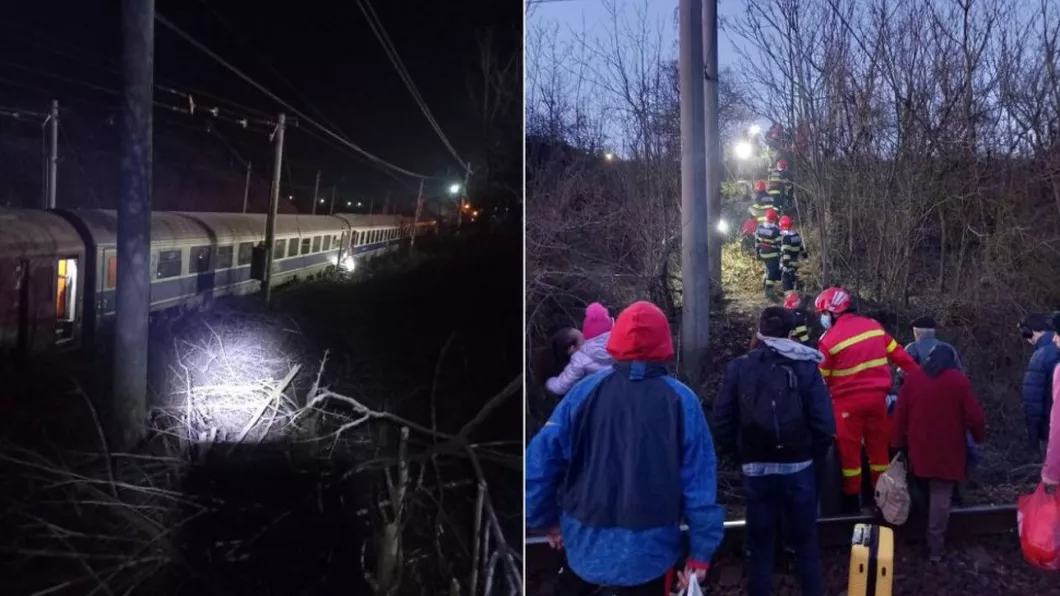 Accident feroviar în Teleorman. A fost activat planul roșu de urgență după ce un tren de călători a evitat coliziunea cu un marfar